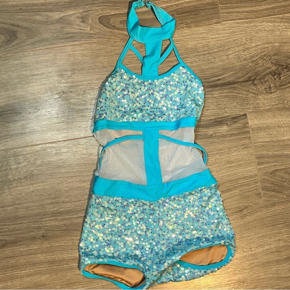 Blue Sequin Dance Costume
